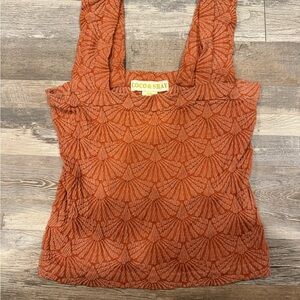 Women's Orange Textured Top